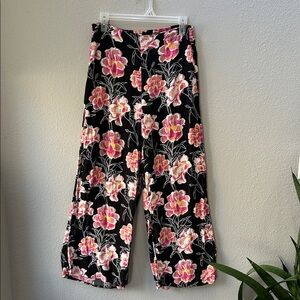 Roxy Floral Print Wide Leg Pants M